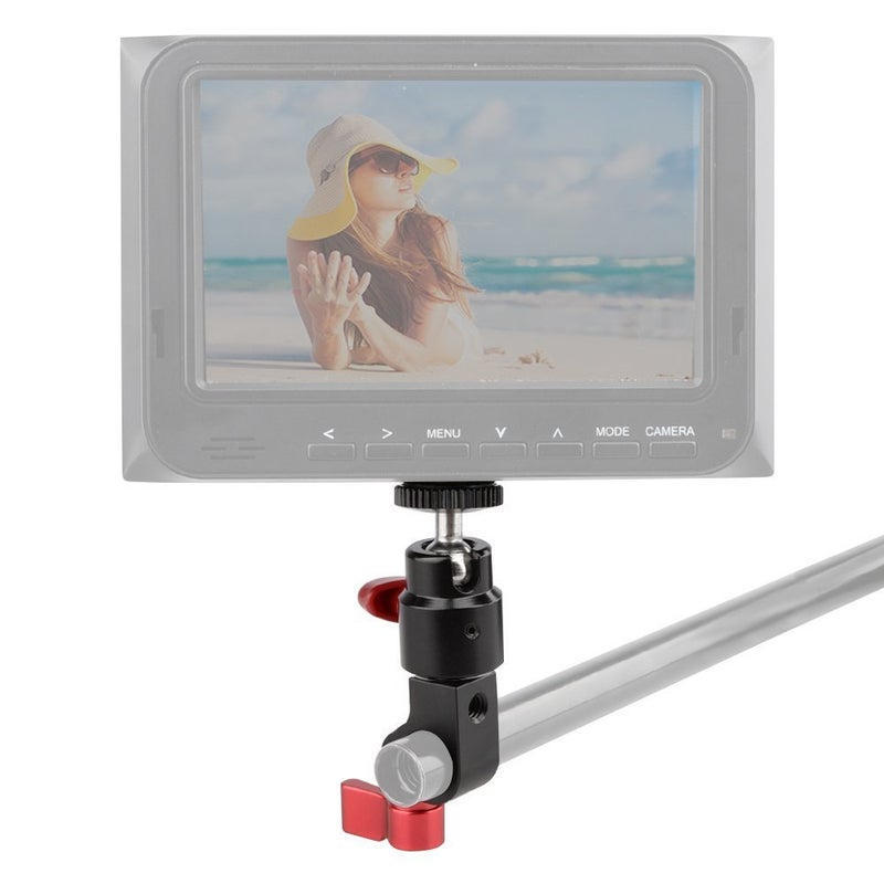 CAMVATE 15mm Rod Clamp & Ball Head Mount Adapter with 1/4"-20 Thread to Attach DIY Accessories(Red, 2 Pieses) - 1783 - Image 3